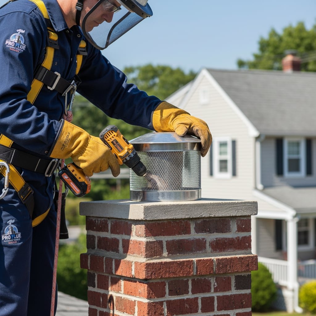 Boston Chimney Cap Installation